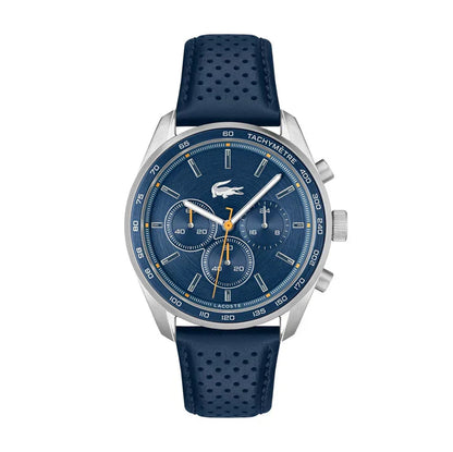 LACOSTE '2011344 NAVY BLUE LEATHER BAND NAVY BLUE DIAL  FOR MEN