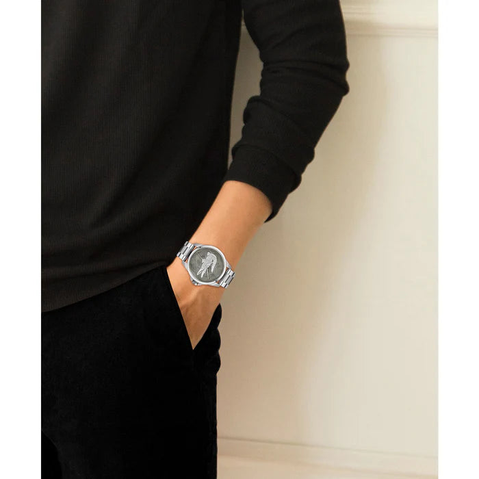LACOSTE '2011393 SILVER STEEL BAND GREY DIAL  FOR MEN