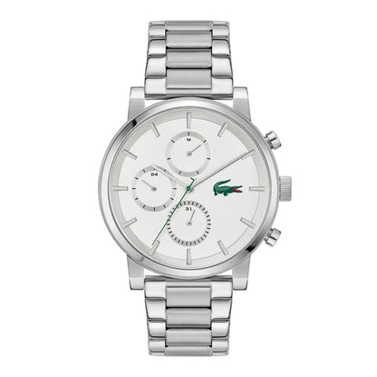 LACOSTE '2011452 SILVER STEEL BAND WHITE DIAL  FOR MEN