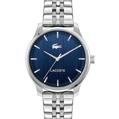 LACOSTE '2011478 SILVER STEEL BAND NAVY BLUE DIAL  FOR MEN