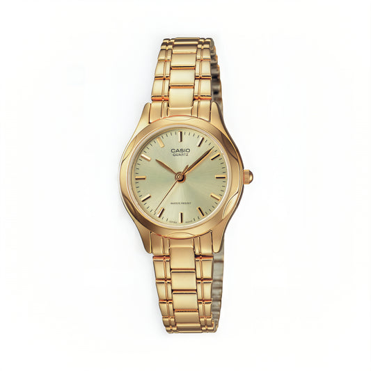 CASIO  LTP-1275G-9A GOLDEN STEEL BAND GOLDEN DIAL  FOR WOMEN
