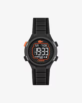 LACOSTE 2030072 BLACK RUBBER BAND BLACK DIAL  FOR YOUTH