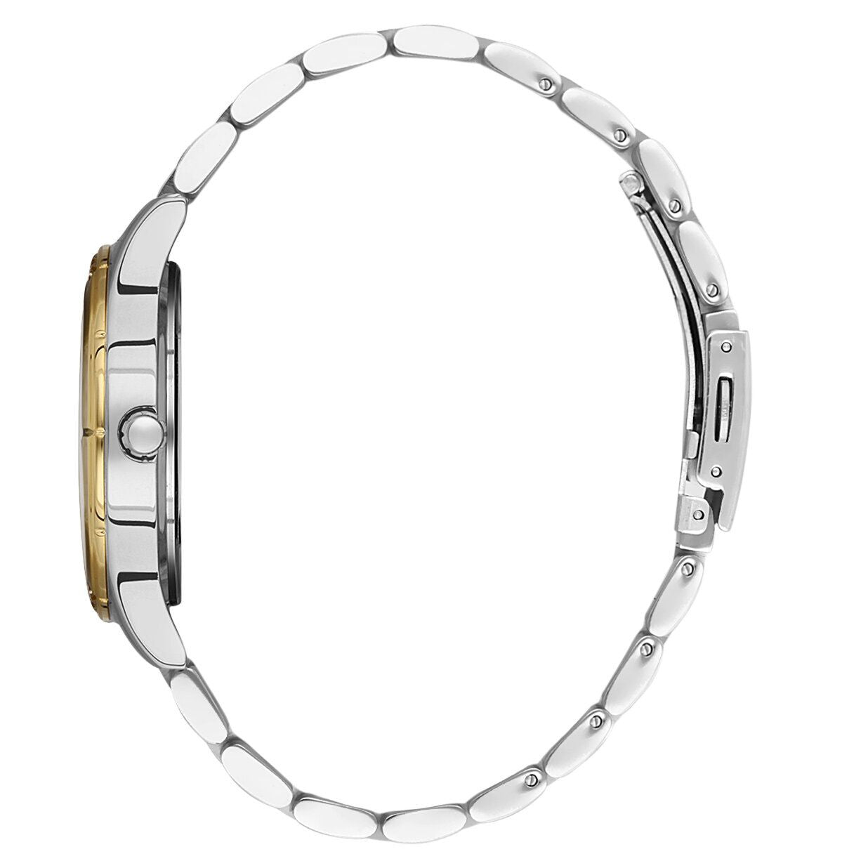 DANIEL KLEIN  DK.1.13501-4 SILVER AND GOLD STEEL BAND SILVER DIAL  FOR WOMEN