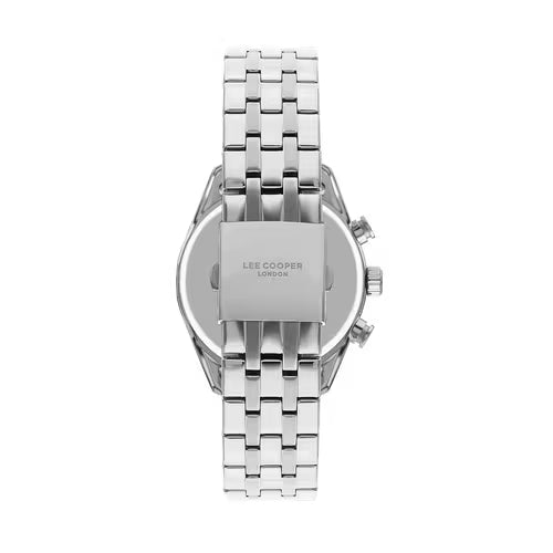 LEE COOPER LC07641.350 SILVER STEEL BAND BLACK DIAL  FOR MEN