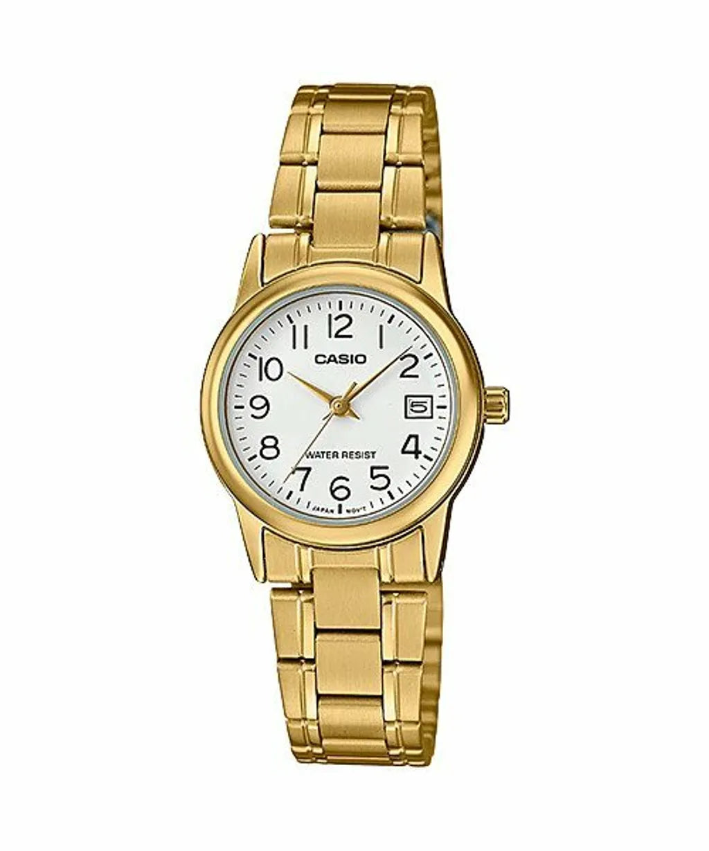 LTP-V002G-7B2 - CASIO Women's White Dial Gold Plated