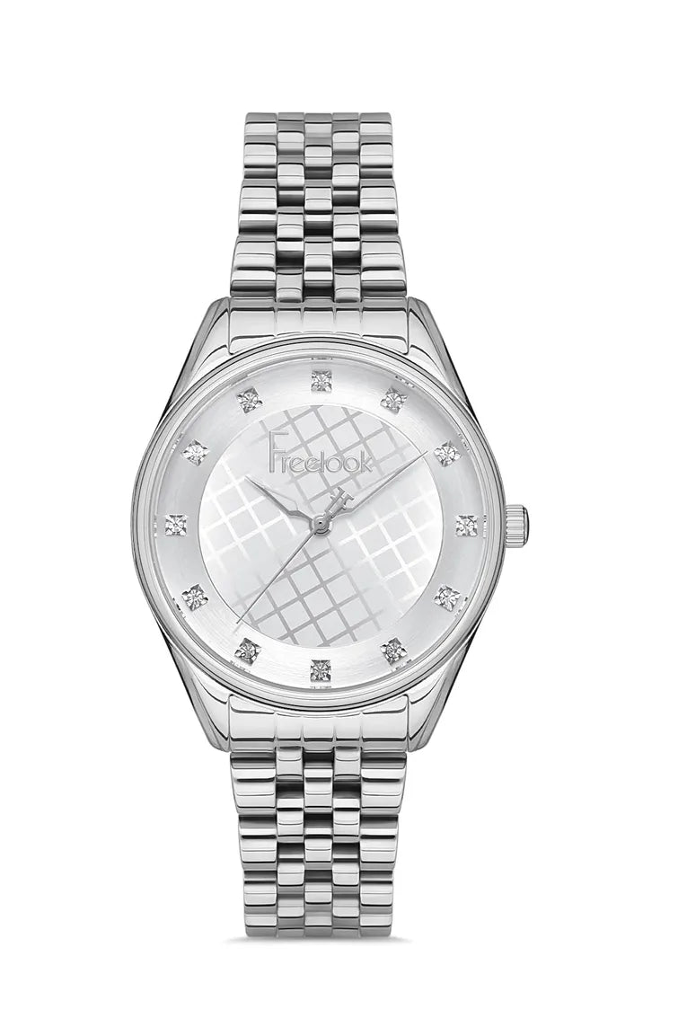 FREELOOK FL.1.10343-1 SILVER STEEL BAND SILVER DIAL  FOR WOMEN