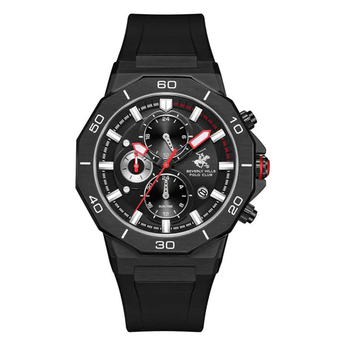 POLO BP3784X.651 BLACK RUBBER BAND BLACK DIAL  FOR MEN