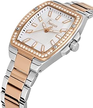 FREELOOK FL.1.10336-3 SILVER AND ROSE GOLD STEEL BAND WHITE DIAL  FOR WOMEN