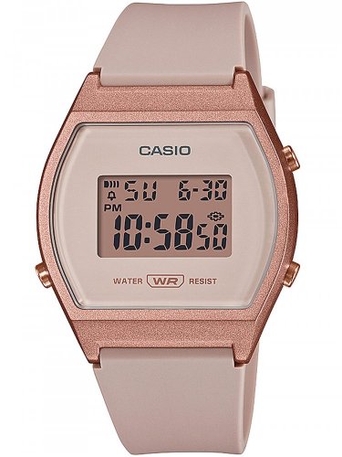 Casio Digital Beige Rubber For Women LW-204-4A