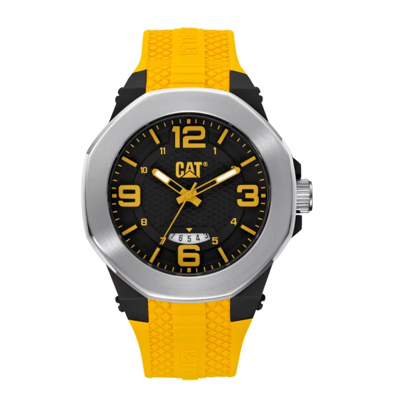 CAT LT.141.217.137 Black Rubber Band Yellow Dial For Men