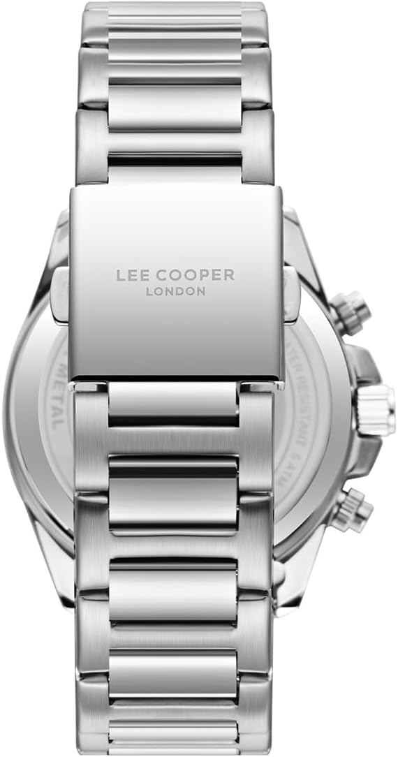 LEE COOPER LC08215.350 SILVER STEEL BAND BLACK DIAL  FOR MEN