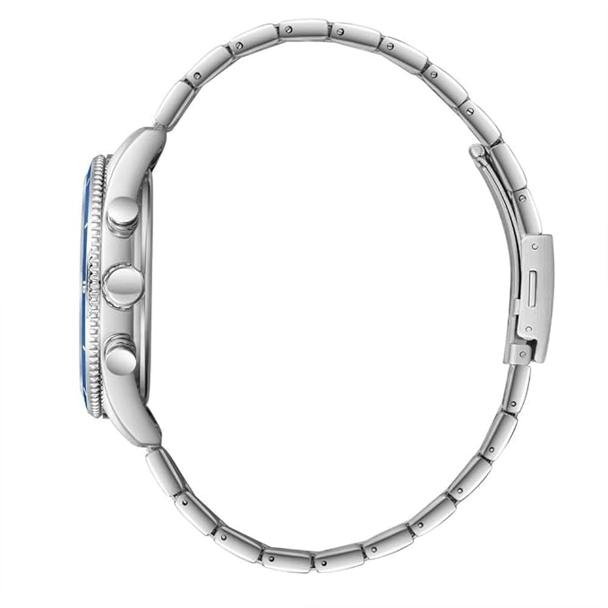 LEE COOPER LC07641.390 SILVER STEEL BAND NAVY BLUE DIAL  FOR MEN