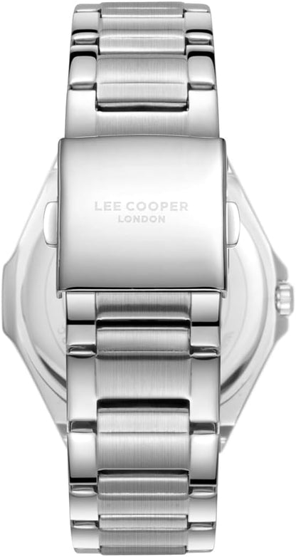 LEE COOPER LC08252.350 SILVER STEEL BAND BLACK DIAL  FOR MEN