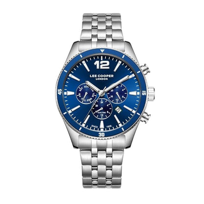 LEE COOPER LC07641.390 SILVER STEEL BAND NAVY BLUE DIAL  FOR MEN