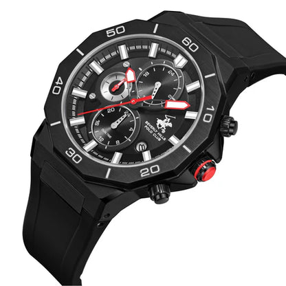 POLO BP3784X.651 BLACK RUBBER BAND BLACK DIAL  FOR MEN