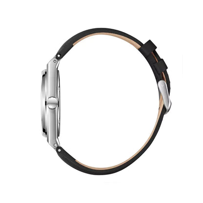 LEE COOPER LC08261.351 BLACK LEATHER BAND BLACK DIAL  FOR MEN