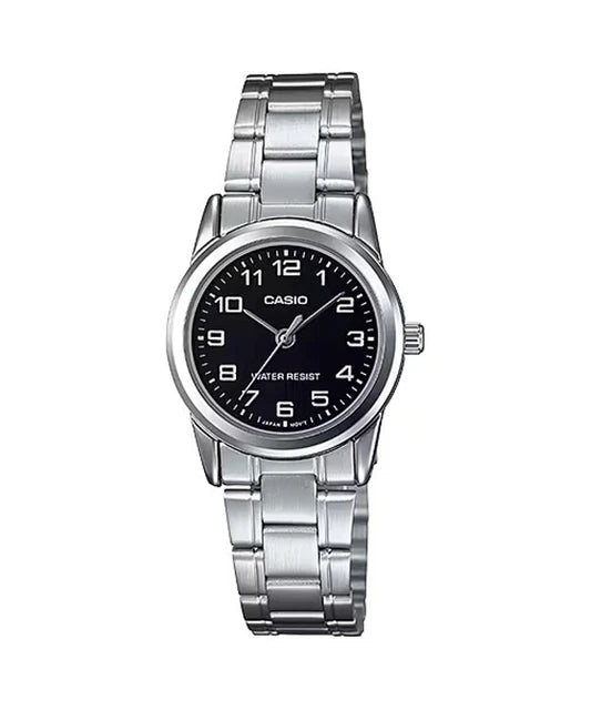 CASIO Women's Water Resistant Stainless Steel Analog Watch LTP-V001D-1B