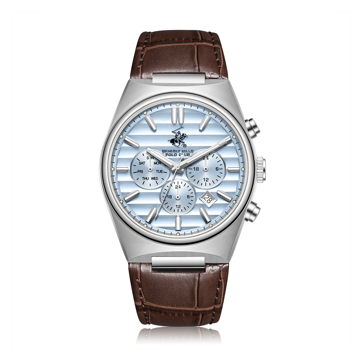 POLO BP3821X.302 BROWN LEATHER BAND BABY BLUE DIAL  FOR MEN