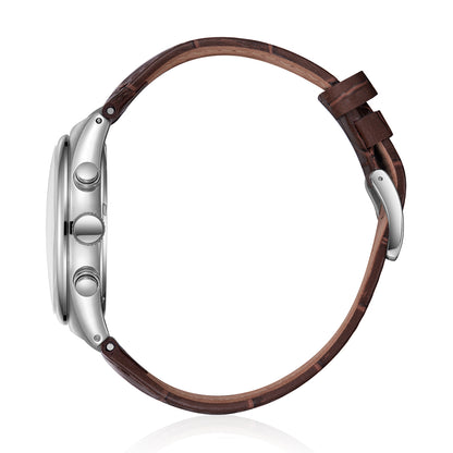 POLO BP3821X.302 BROWN LEATHER BAND BABY BLUE DIAL  FOR MEN