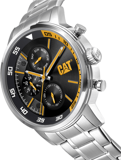 CAT AK.149.11.127 Silver Steel Band Black Dial For Men