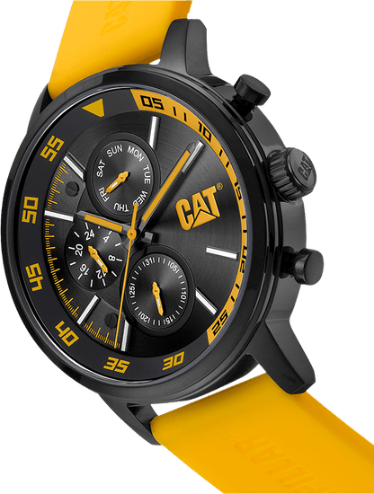CAT AK.169.27.127 Yellow Rubber Band Black Dial For Men