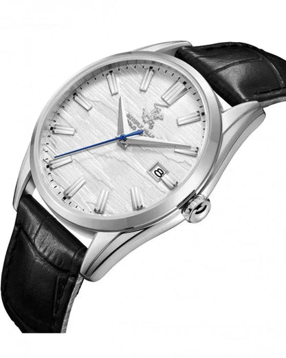 POLO BP3811X.331 BLACK LEATHER BAND WHITE DIAL  FOR MEN