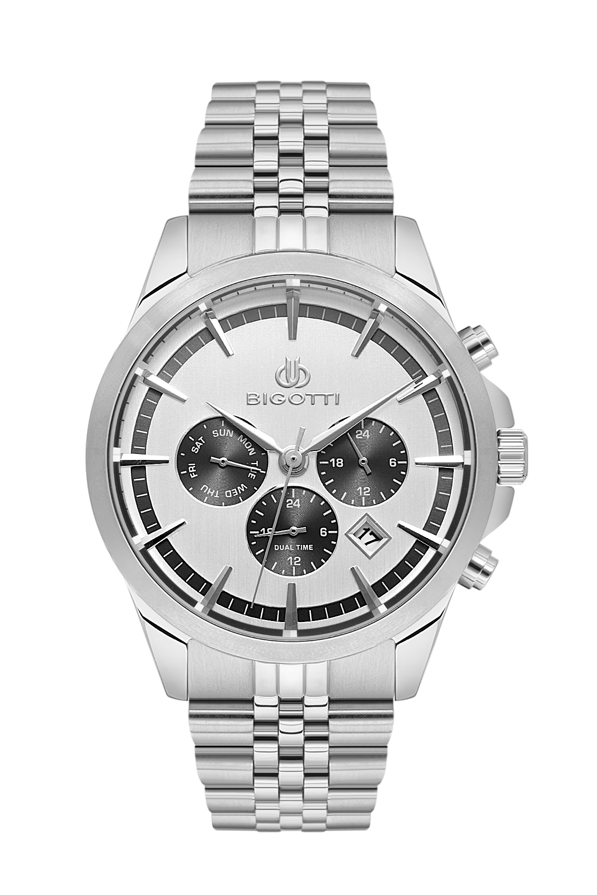 BIGOTTI BG.1.10468-1 SILVER STEEL BAND SILVER DIAL  FOR MEN