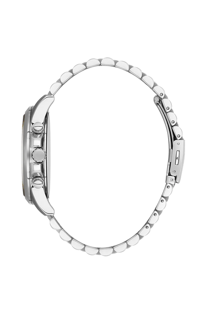 BIGOTTI BG.1.10468-2 SILVER STEEL BAND BLACK DIAL FOR MEN