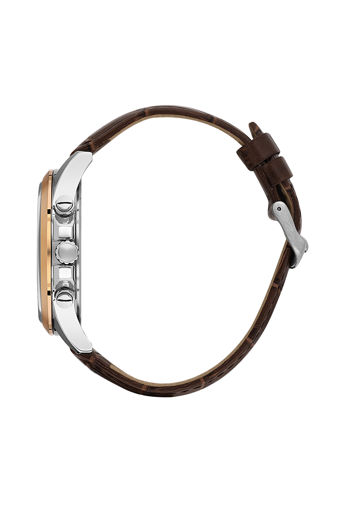 BIGOTTI BG.1.10491-5 BROWN LEATHER BAND BLACK DIAL  FOR MEN