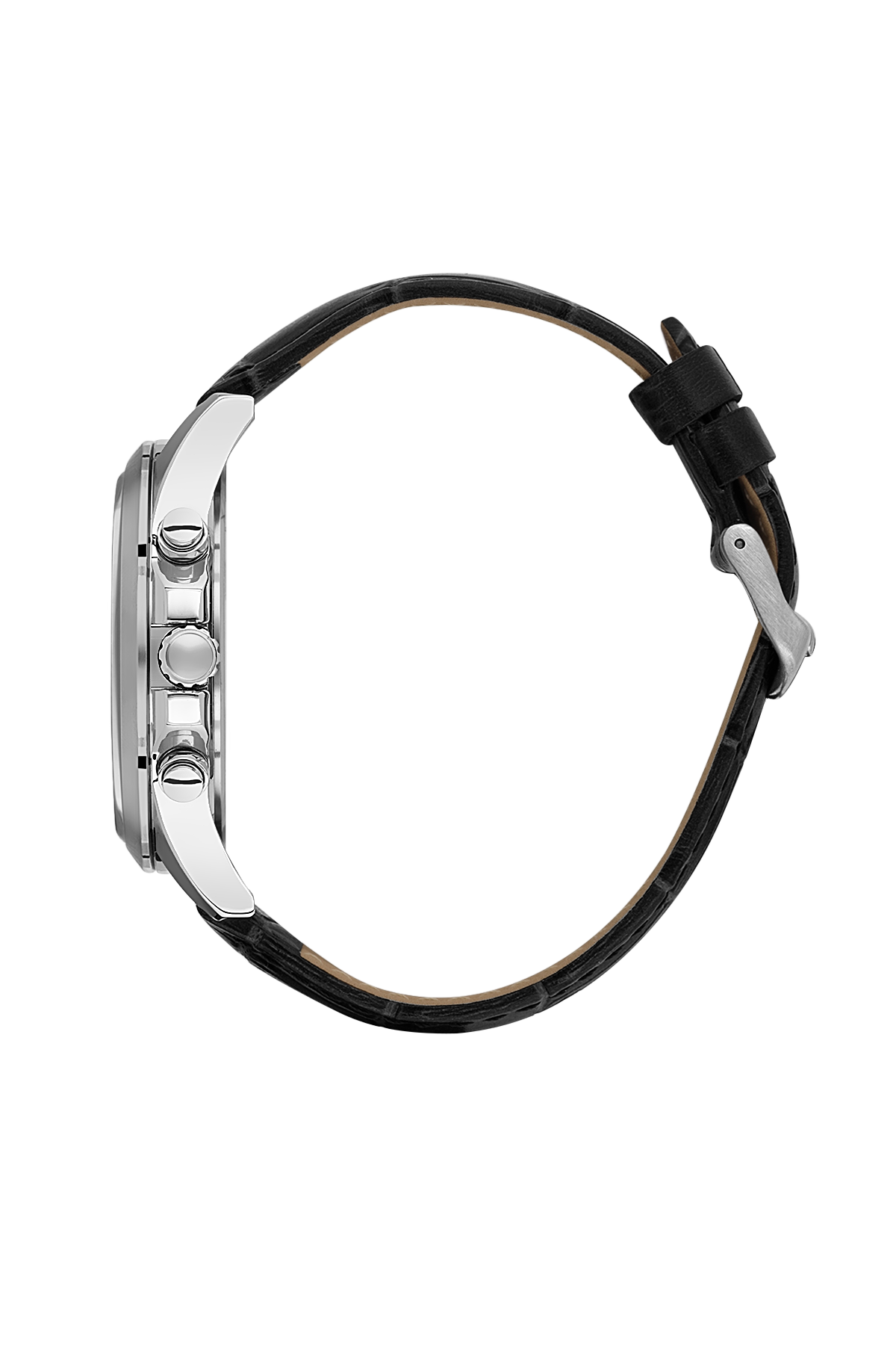 BIGOTTI BG.1.10491-6 BLACK LEATHER BAND BLACK DIAL  FOR MEN