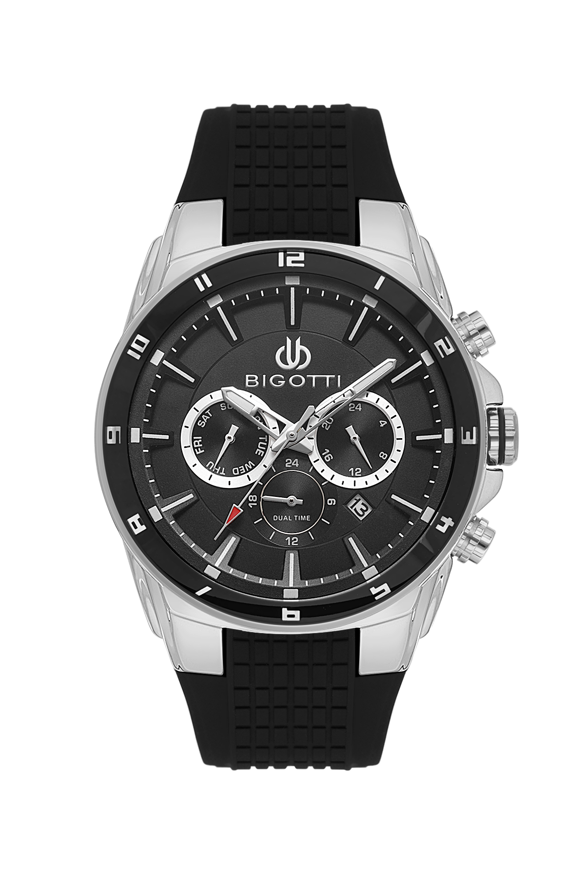 BIGOTTI BG.1.10648-1 BLACK RUBBER BAND BLACK DIAL  FOR MEN