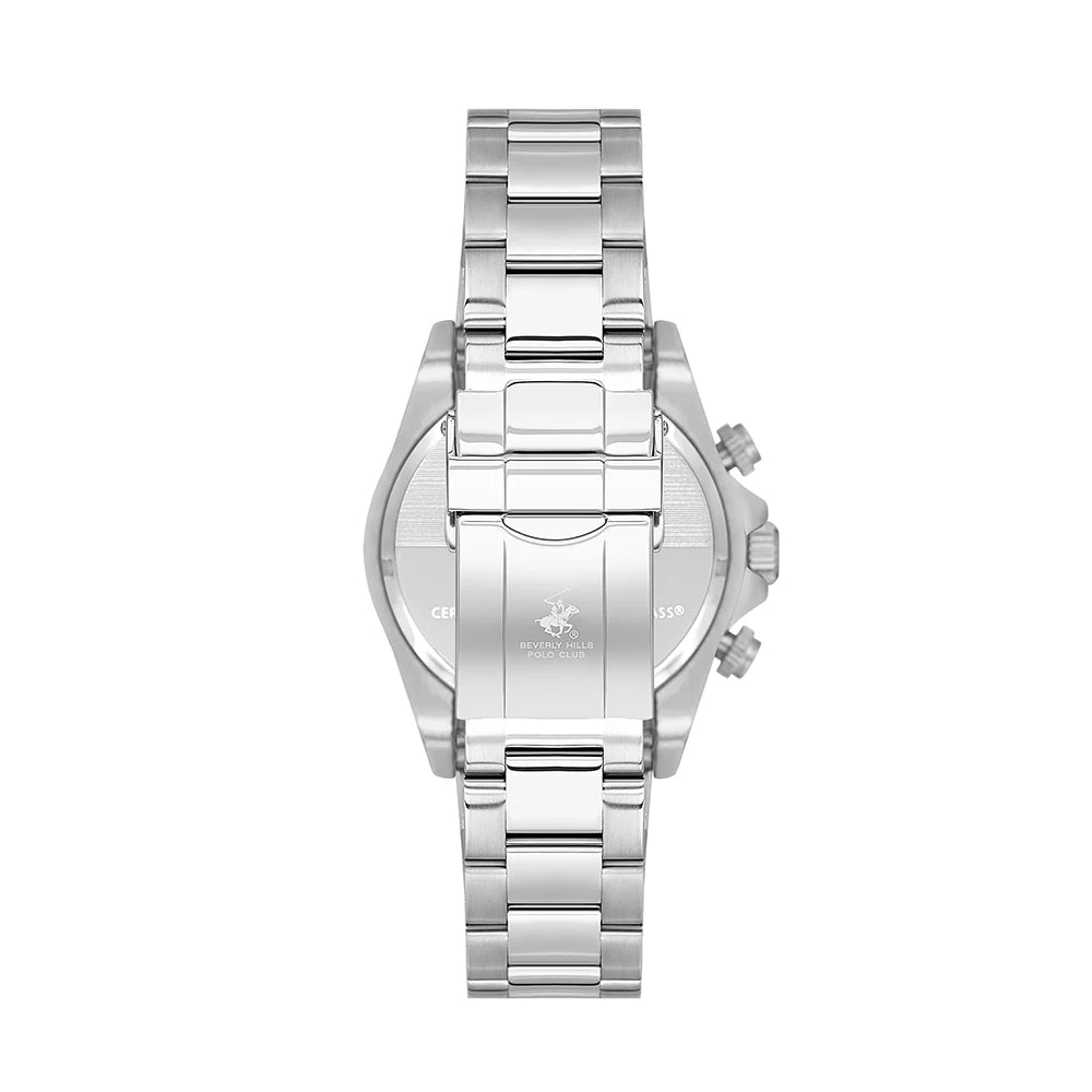 POLO BP3608X.350 SILVER STEEL BAND BLACK DIAL  FOR MEN