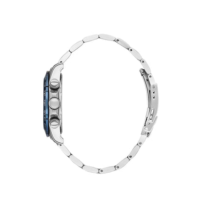POLO BP3608X.390 SILVER STEEL BAND NAVY BLUE DIAL  FOR MEN