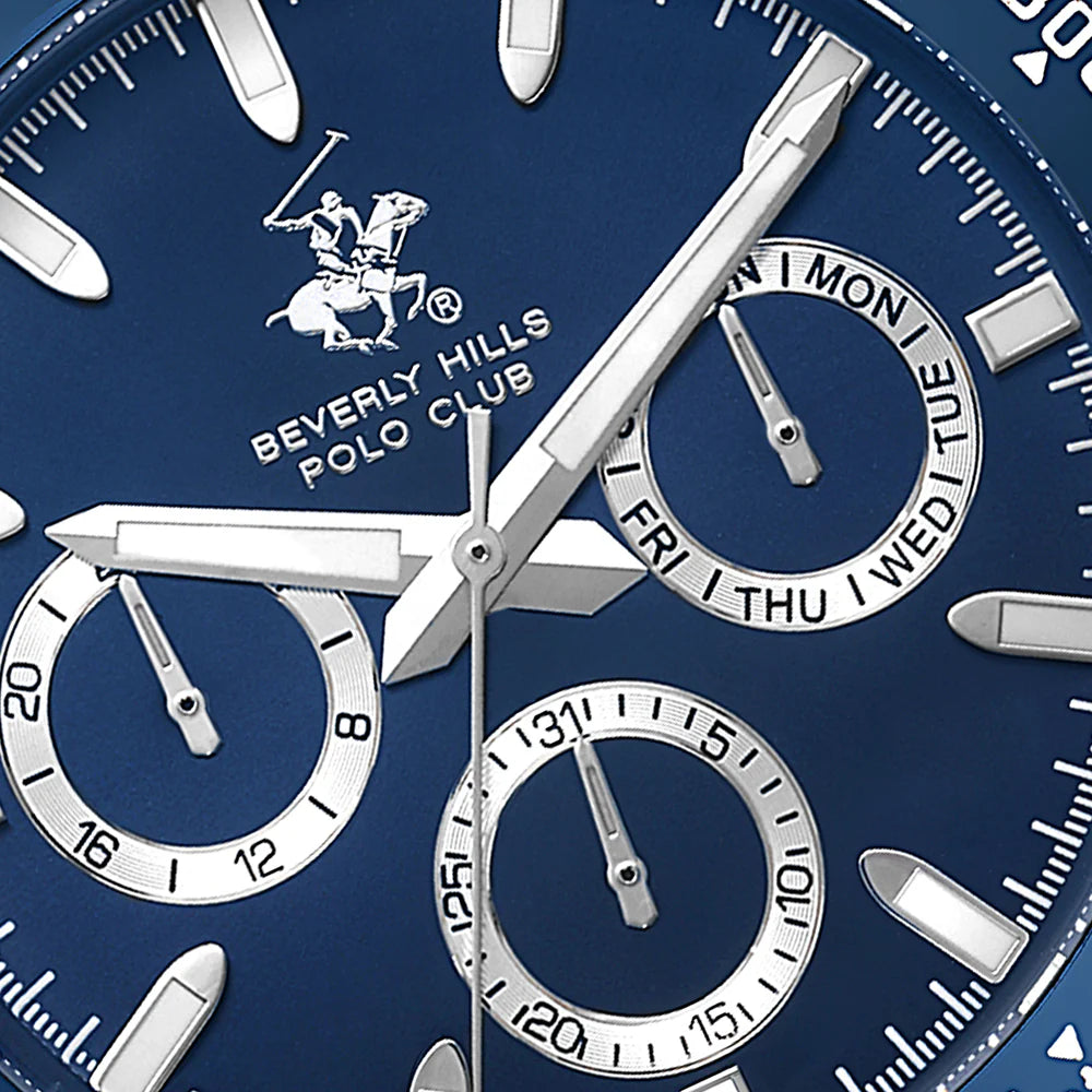 POLO BP3608X.390 SILVER STEEL BAND NAVY BLUE DIAL  FOR MEN