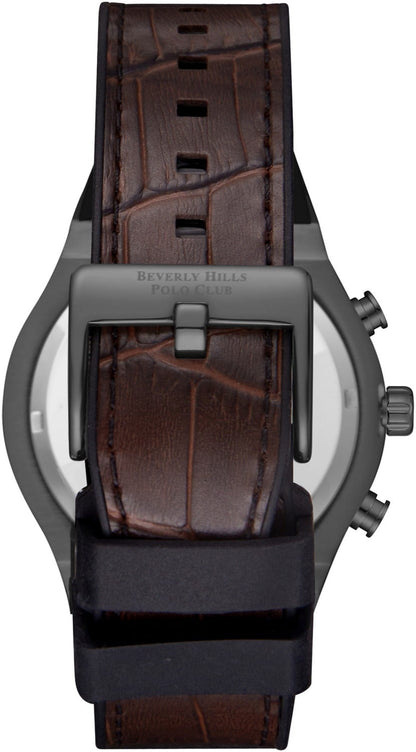POLO BP3690X.062 BROWN LEATHER BAND BLACK DIAL  FOR MEN