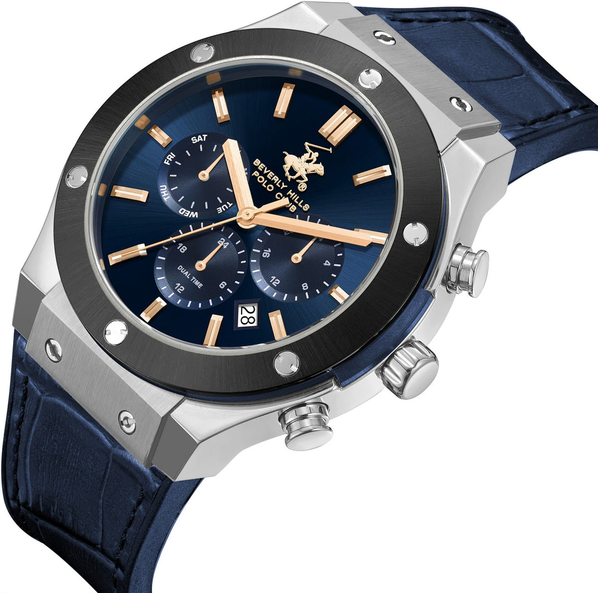 POLO BP3690X.377 NAVY BLUE LEATHER BAND NAVY BLUE DIAL  FOR MEN