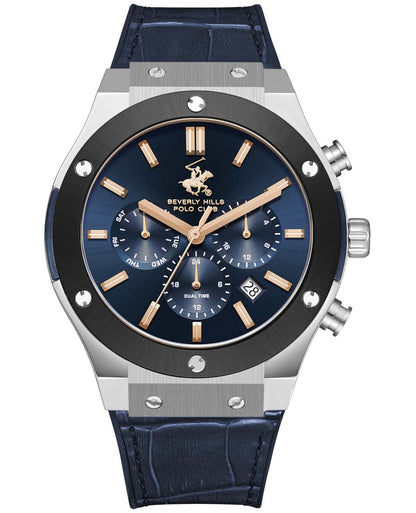 POLO BP3690X.377 NAVY BLUE LEATHER BAND NAVY BLUE DIAL  FOR MEN