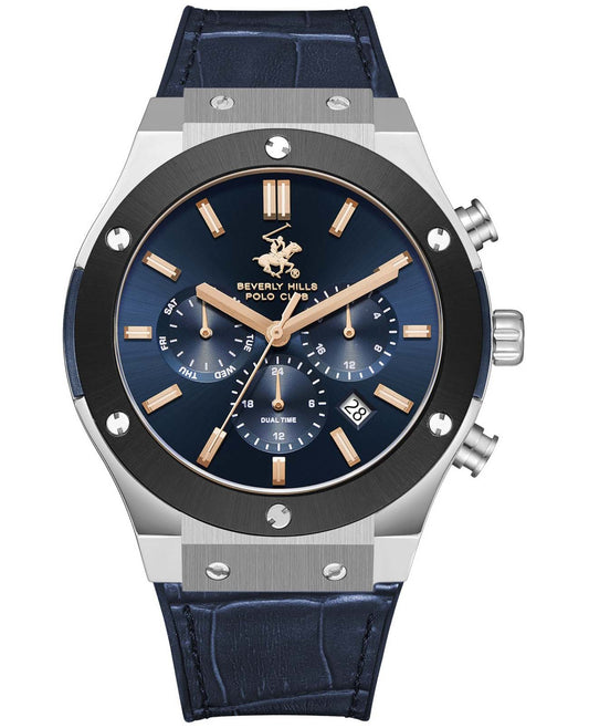 POLO BP3690X.377 NAVY BLUE LEATHER BAND NAVY BLUE DIAL  FOR MEN