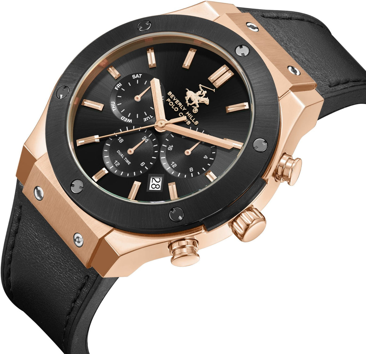 POLO BP3690X.451 BLACK LEATHER BAND BLACK DIAL  FOR MEN