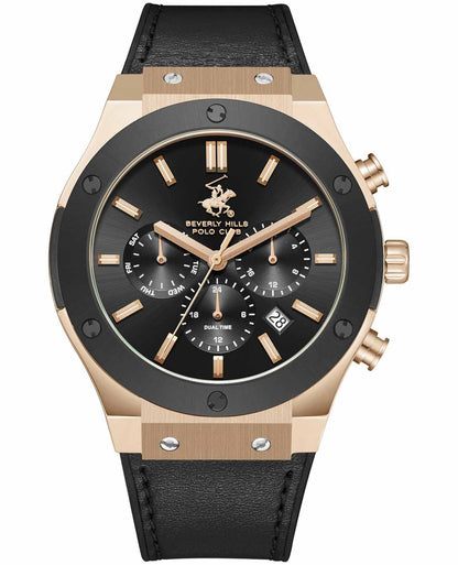 POLO BP3690X.451 BLACK LEATHER BAND BLACK DIAL  FOR MEN