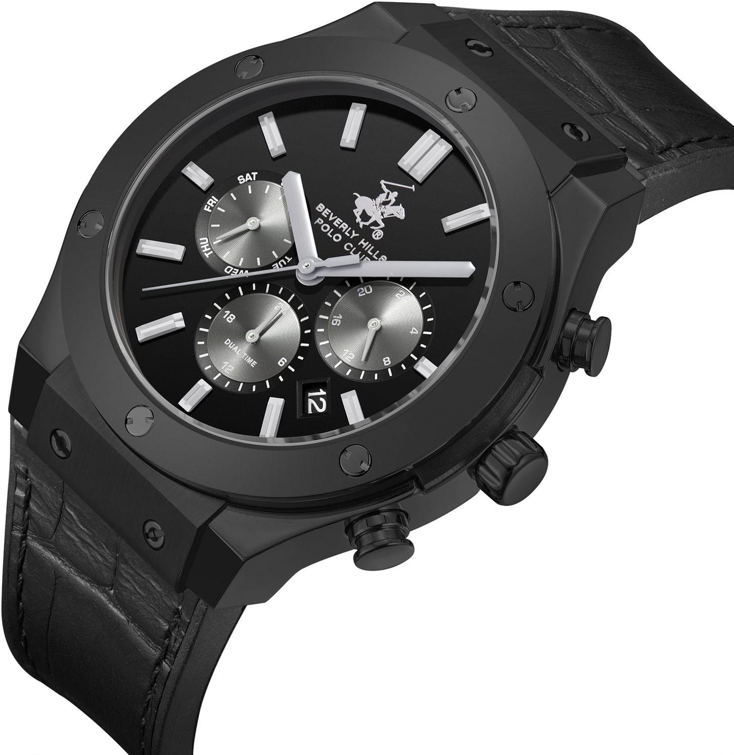 POLO BP3690X.651 BLACK LEATHER BAND BLACK DIAL  FOR MEN