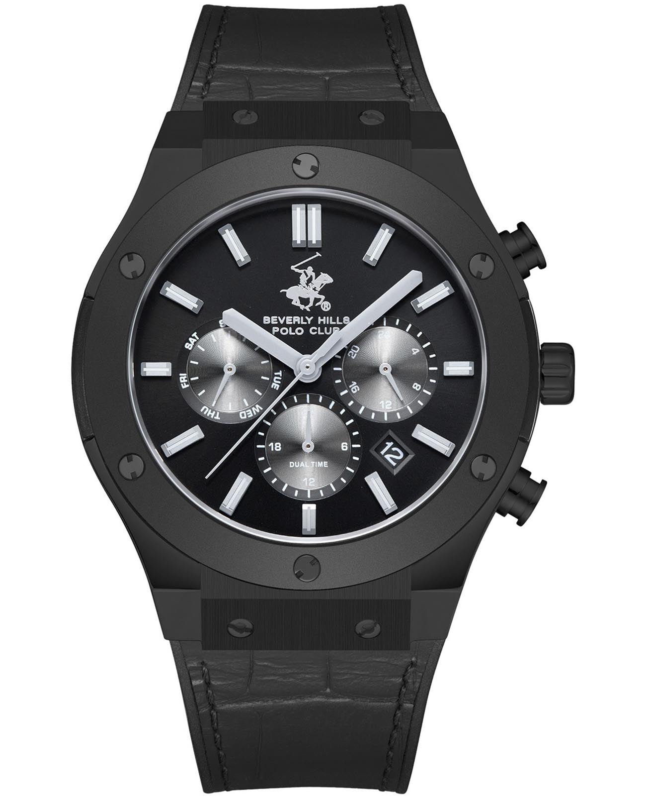 POLO BP3690X.651 BLACK LEATHER BAND BLACK DIAL  FOR MEN