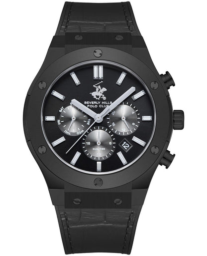 POLO BP3690X.651 BLACK LEATHER BAND BLACK DIAL  FOR MEN