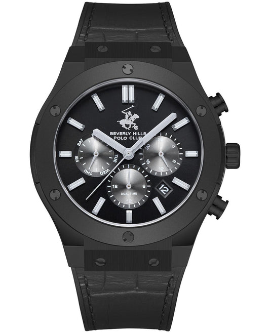 POLO BP3690X.651 BLACK LEATHER BAND BLACK DIAL  FOR MEN