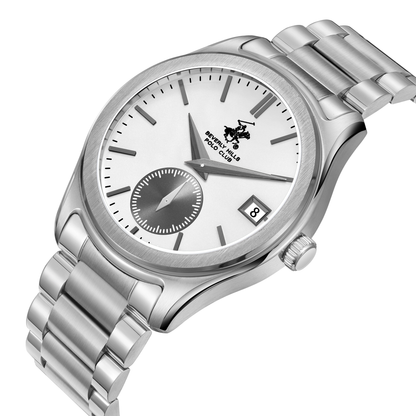 POLO BP3772X.330 SILVER STEEL BAND WHITE DIAL  FOR MEN