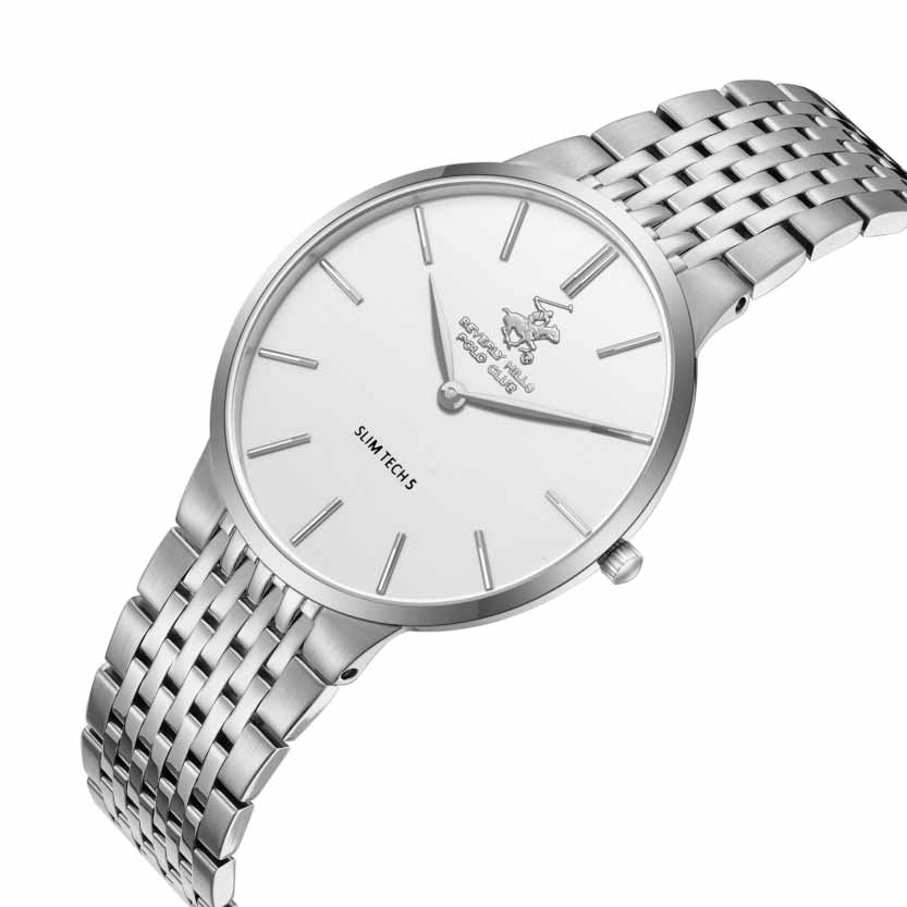 POLO BP3776X.330 SILVER STEEL BAND WHITE DIAL  FOR MEN