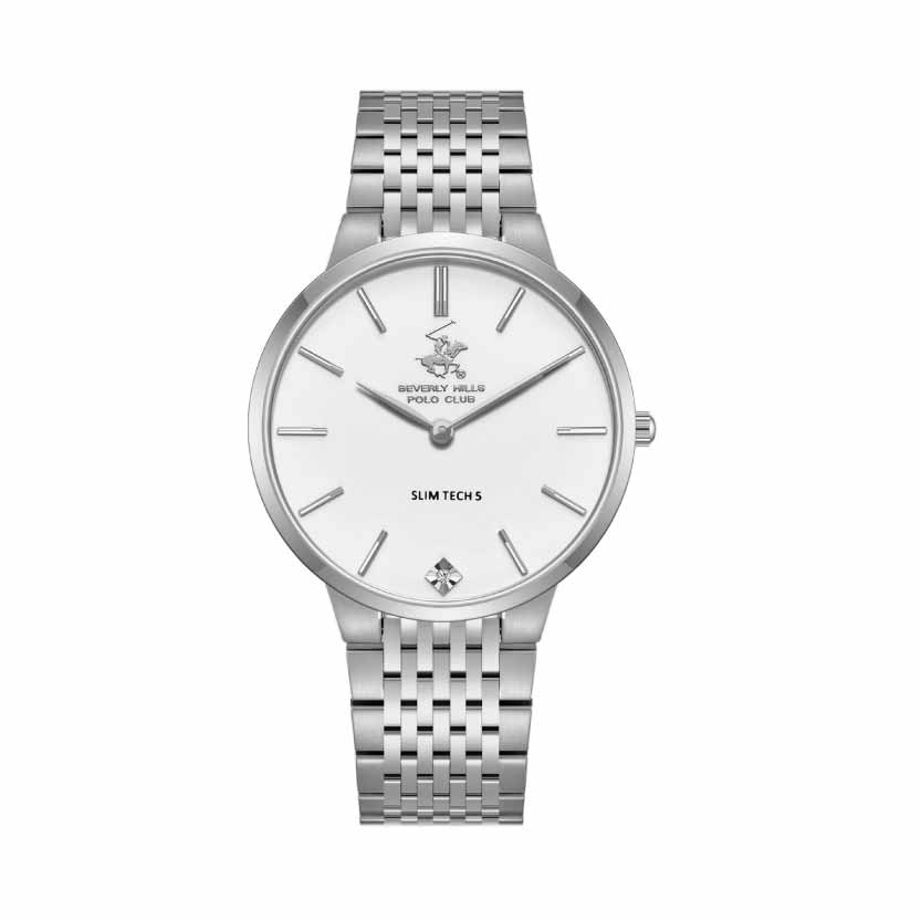 POLO BP3776X.330 SILVER STEEL BAND WHITE DIAL  FOR MEN
