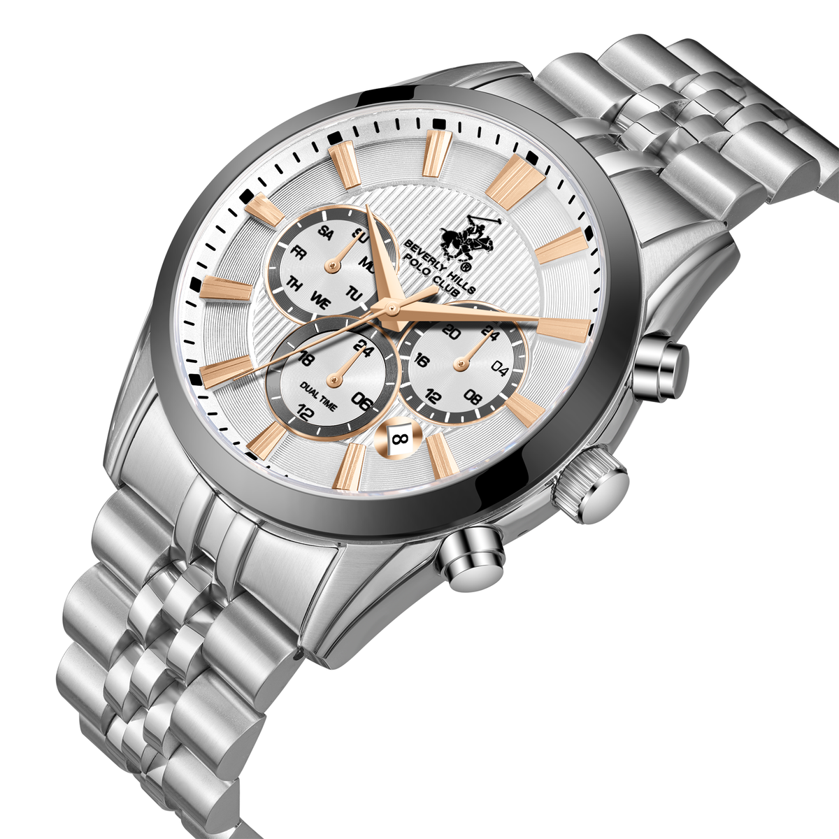 POLO BP3782X.330 SILVER STEEL BAND SILVER DIAL  FOR MEN