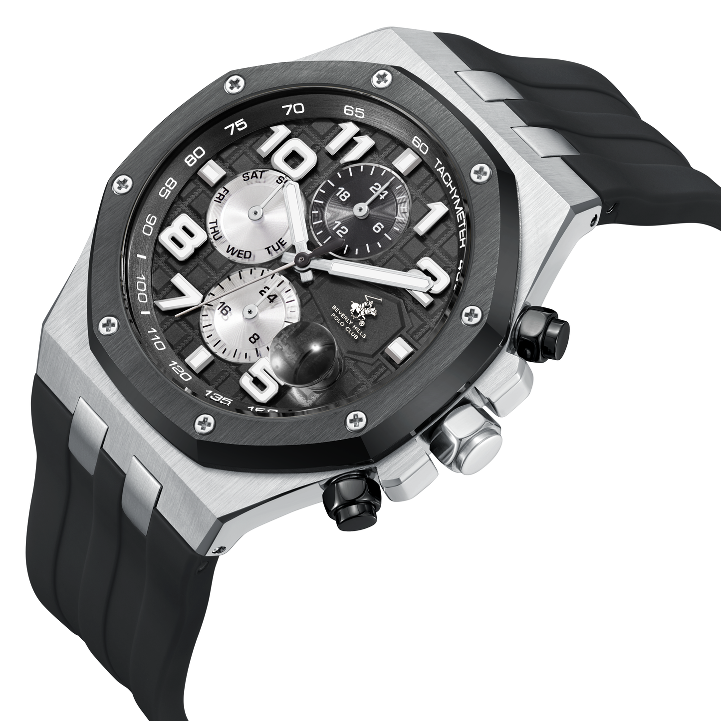 POLO BP3783X.351 BLACK RUBBER BAND BLACK DIAL  FOR MEN