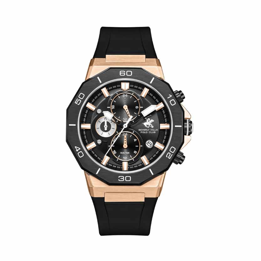 POLO BP3784X.451 BLACK RUBBER BAND BLACK DIAL  FOR MEN